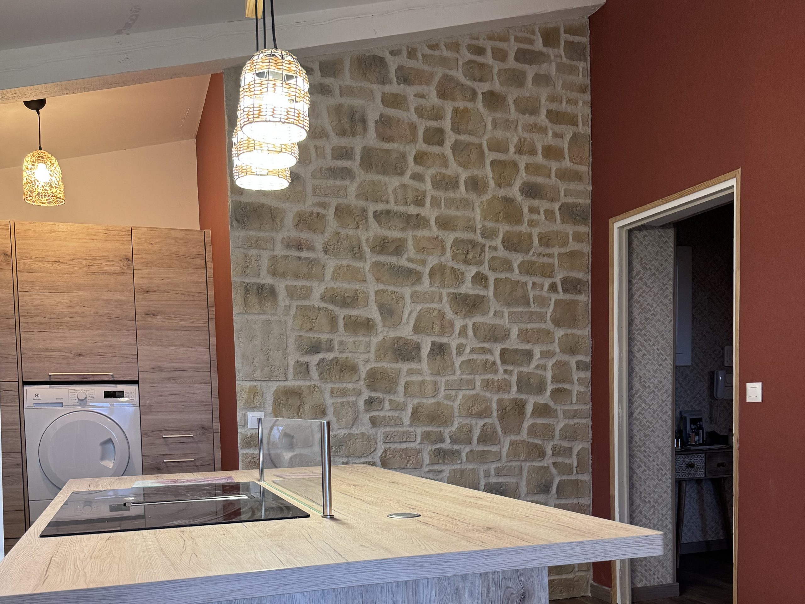 réalisations facade imitation pierre intérieur