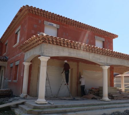 Façade imitation pierre extérieur à La Colle sur Loup (06) Alpes Maritimes avant 2